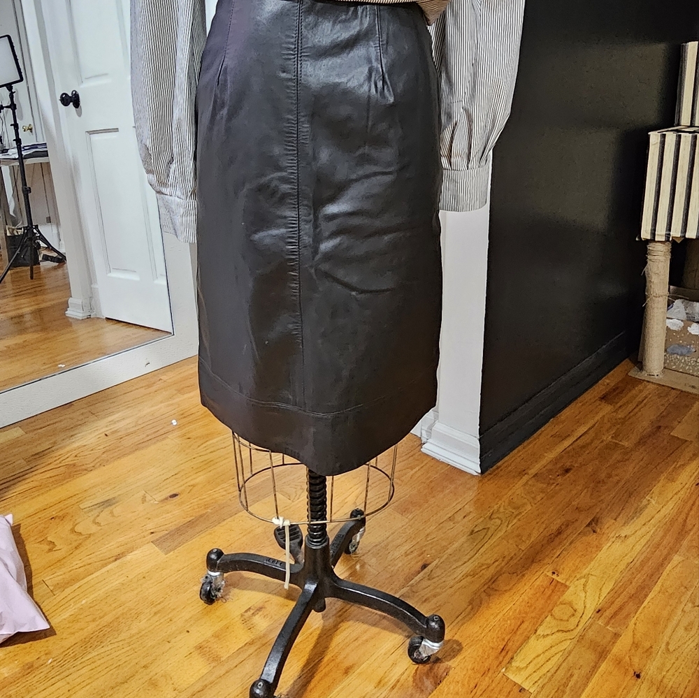 Vintage leather pencil skirt